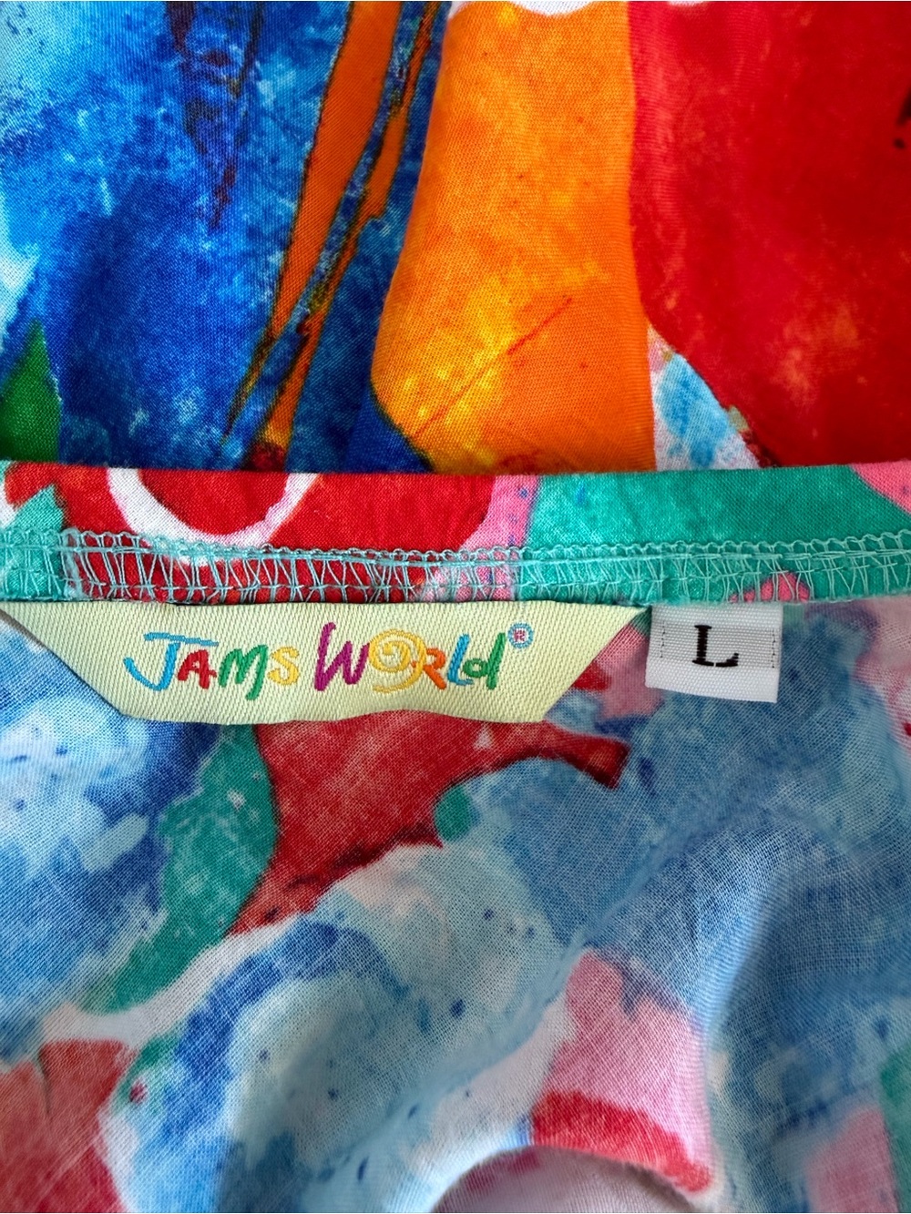 Vintage Jans World Origami Flower Colorful Artsy Vacation Travel Size L - Picture 7 of 9